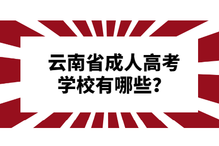 云南省成人高考學校有哪些？