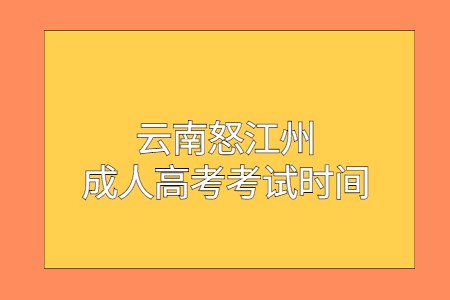 云南怒江州成人高考考試時(shí)間